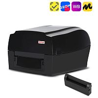 Комплект: термотрансферный принтер этикеток MERTECH TLP300 TERRA NOVA с отрезчиком (Ethernet, RS232, USB) black картинка от магазина Кассоптторг